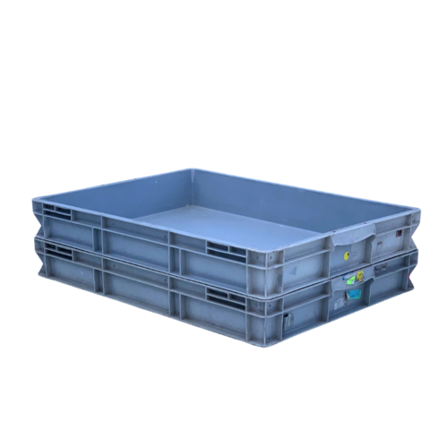 Plastikowy pojemnik Euro 800x600x120 mm - używany