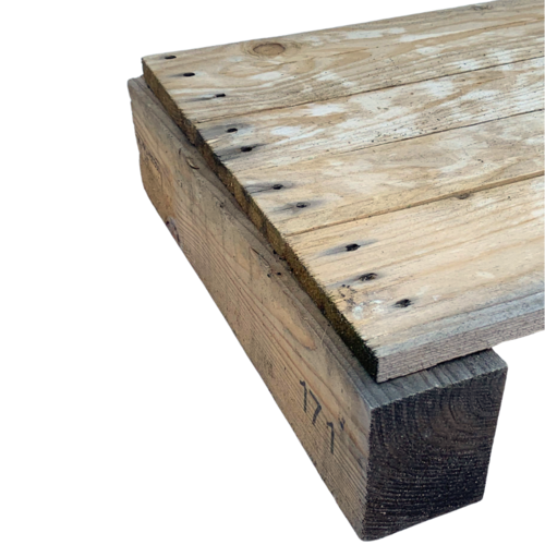 Paleta drewniana z pełnym blatem 600x400x100 mm - używana