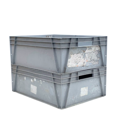 Plastikowy pojemnik Euro 800x600x210 mm - używany