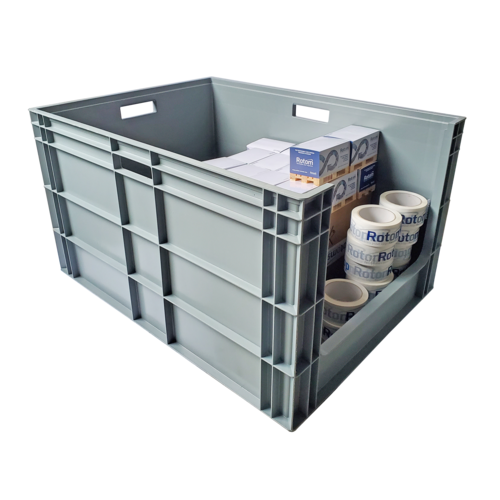 Pojemnik Euronorm 800x600x445mm - 185 litrów, z otworem do chwytania