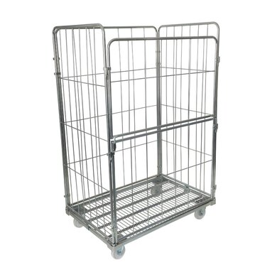 Wózek siatkowy pralniczy typu rollkontener 1200x800x1840 mm - składana ściana przednia