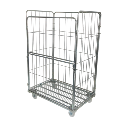 Wózek siatkowy pralniczy typu rollkontener 1200x800x1840 mm - składana ściana przednia