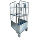 Rollkontener magazynowy 3-ścienny 800x640x1600 mm z półką składaną - używany, 500 kg
