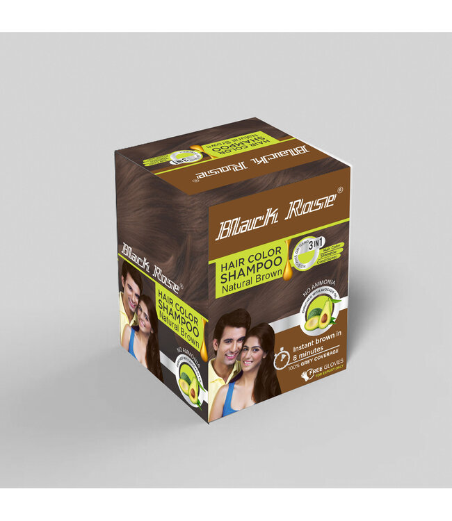 BLACK ROSE Henna Hair Colour Shampoo Brown 15gm