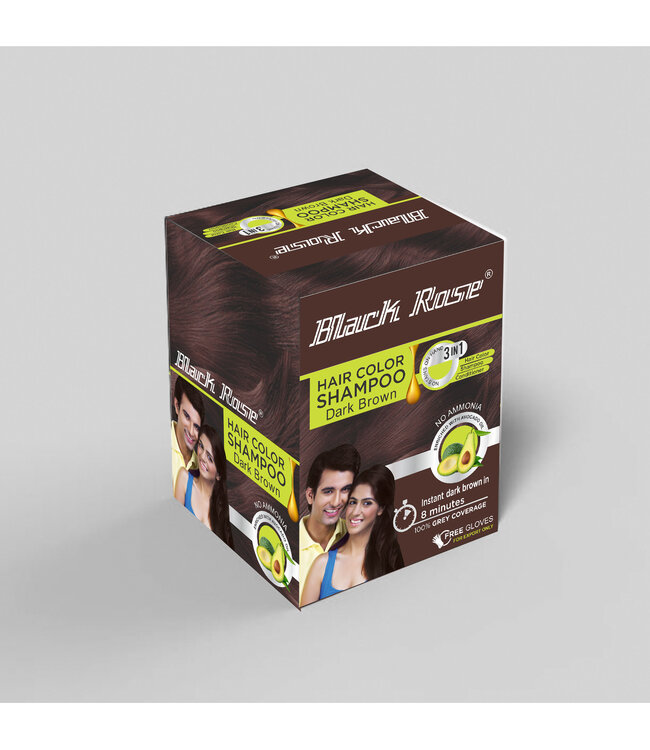 BLACK ROSE Henna Hair Colour Shampoo Dark Brown 15gm