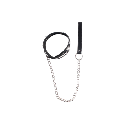 Kunstlederen Halsband met Schakel Riem Verstelbaar