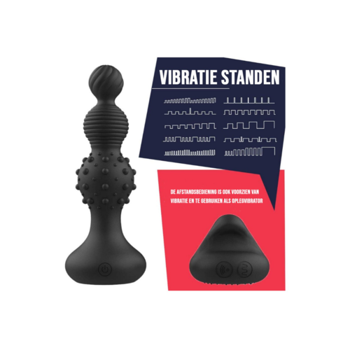 Siliconen Anaal Vibrator met Stimulatie Kralen en Opleg Vibrator Easylove Siliconen Anaal Vibrator met Stimulatie Kralen en Opleg Vibrator