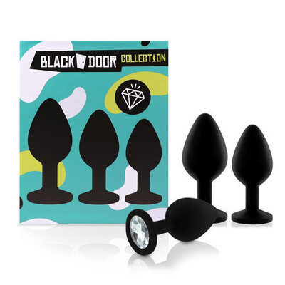 Fluweelzachte Buttplug Set met Kristallen Stop