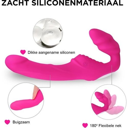 Easylove Straploze Voorbind Dildo Koppelvibrator met Afstandsbediening