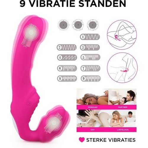 Easylove Straploze Voorbind Dildo Koppelvibrator met Afstandsbediening