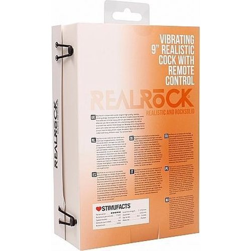 RealRock Vibrerende Realistische Dildo Geaderd met Afstandsbediening