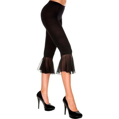 Music legs Legging Korte Variant met Uitlopende Mesh Pijpen