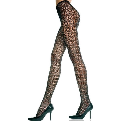 Opvallende Panty met Vierkantjes Design Music legs Opvallende Panty met Vierkantjes Design