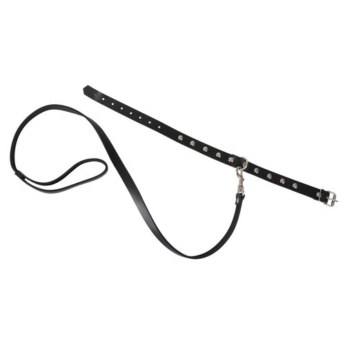 Klassiek Verstelbare Leren Halsband met Aanlijnriem ZADO Klassiek Verstelbare Leren Halsband met Aanlijnriem