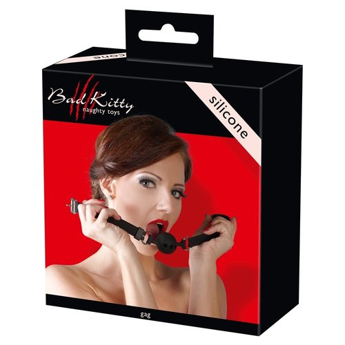 Bad Kitty Siliconen Ball Gag met Gaatjes en Gesp Sluiting Small