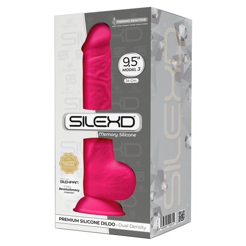 Silexd Premium Siliconen Zuignap Dildo met Balzak en Opvallende Kleur Large