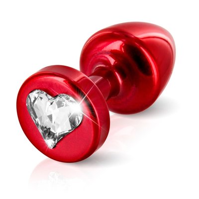 Metalen Buttplug T1 met Harten Swarovski Kristal 6 cm