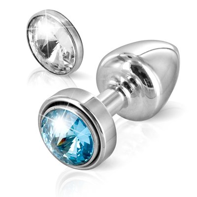 Metalen Buttplug T1 met Magnetisch Swarovski Kristal 6 cm