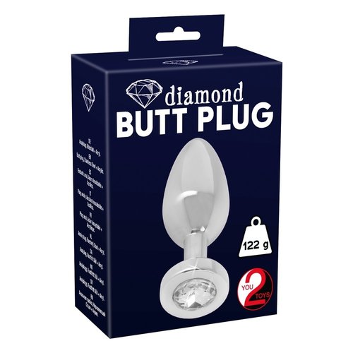 You2Toys Stalen Buttplug met Diamanten Edelsteen