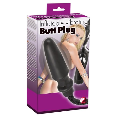 You2Toys Automatisch Opblaasbare Latex Buttplug met Vibratie