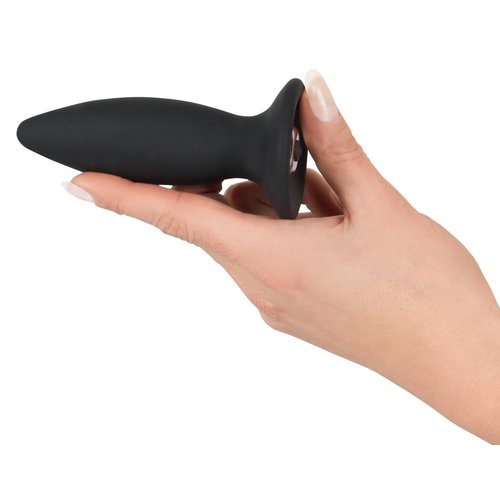 Black Velvets Siliconen Conische Anaal Plug met Vibratie Large