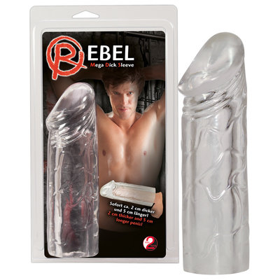 Extra Dikke Penis Verleng Sleeve met Solide Eikel en Aders 19 cm – Transparant