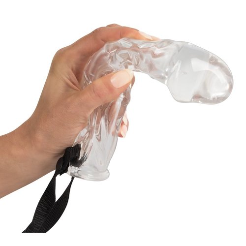 Crystal Geaderde Penis Sleeve met Heupgordel