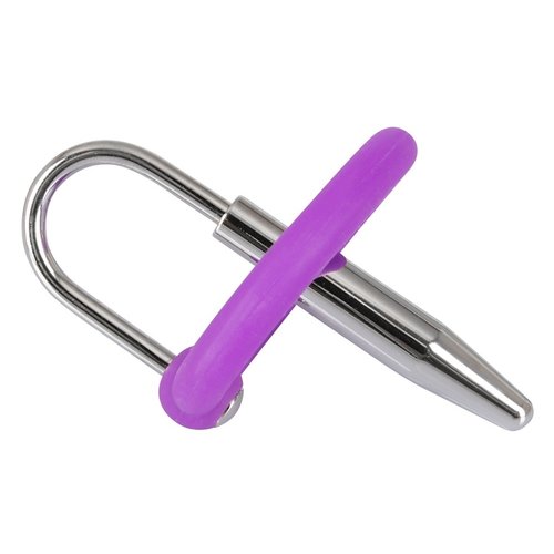 You2Toys Stalen Dilator Penis Plug met Siliconen Eikel Ring