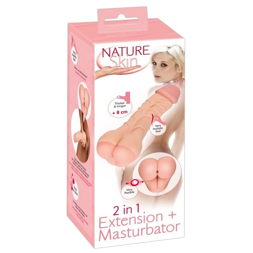 Nature Skin Zijdezachte Penis Sleeve Masturbator Geaderd