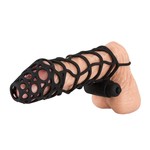 Black Velvets Siliconen Skeleton Penis Sleeve met Balzak Ring