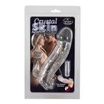 Crystal Licht Gebogen Penis Verlengende Sleeve Vibrerend