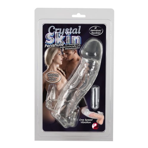 Crystal Licht Gebogen Penis Verlengende Sleeve Vibrerend