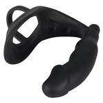 Multifunctionele Vibrerende Siliconen Asslock met Penis Ring Black Velvets Multifunctionele Vibrerende Siliconen Asslock met Penis Ring