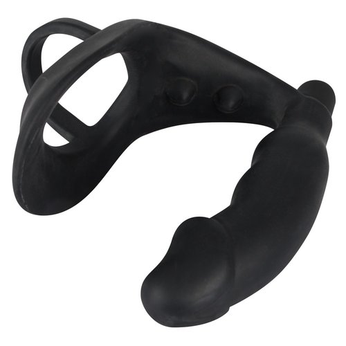 Multifunctionele Vibrerende Siliconen Asslock met Penis Ring Black Velvets Multifunctionele Vibrerende Siliconen Asslock met Penis Ring
