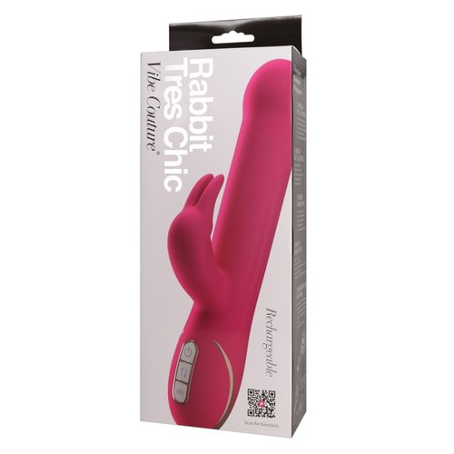 Tres Chic Bunny Vibrator met Rechte Verdikte Kop Vibe Couture Tres Chic Bunny Vibrator met Rechte Verdikte Kop