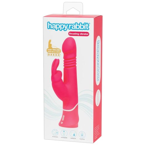 Thrusting Rabbit Vibrator met Stotende Schacht en Krachtige Dubbel Motor 22.7 cm – Roze happyrabbit Thrusting Rabbit Vibrator met Stotende Schacht en Krachtige Dubbel Motor 22.7 cm – Roze