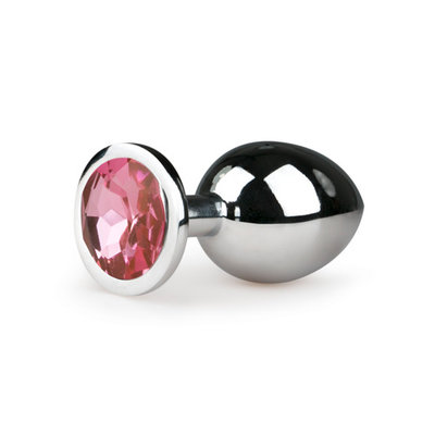 Metalen Buttplug met Roze Kristal