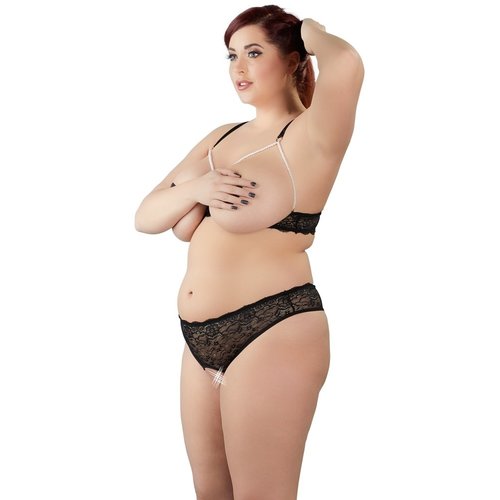 Plus Size Ondeugend Kanten Open Lingerie Set Cottelli Collection Plus Plus Size Ondeugend Kanten Open Lingerie Set