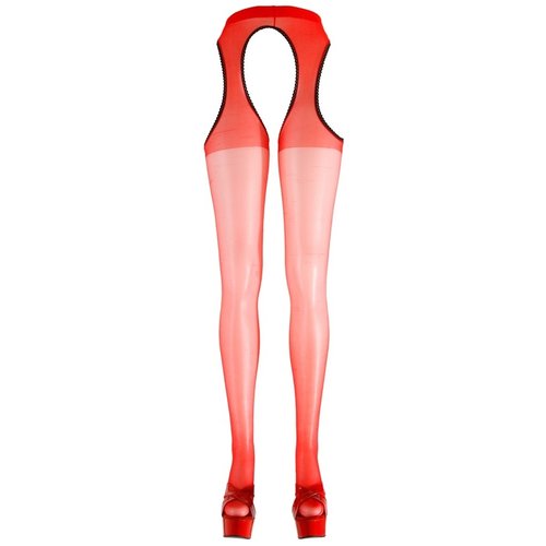 Cottelli Collection Stockings & Hosiery Sexy Jarretel Aangehechte Kousen met Open Kruis