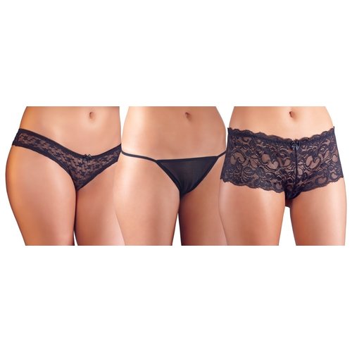 Cottelli Collection Lingerie Set van 3 Verschillende Erotische Slipjes