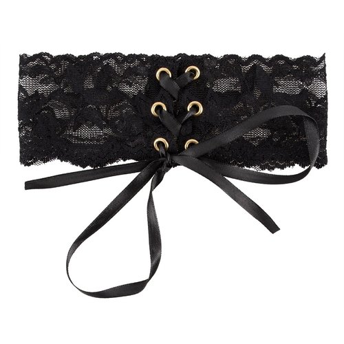 Kanten Versierde Choker met Vetersluiting Cottelli Collection Accessoires Kanten Versierde Choker met Vetersluiting