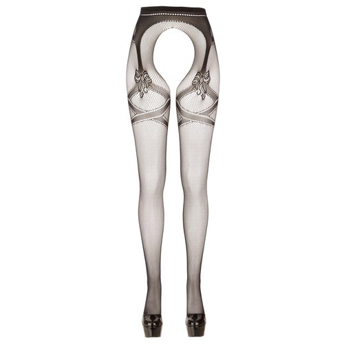 Cottelli Collection Stockings & Hosiery Mesh Versierde Panty met Open Kruis