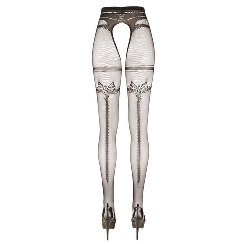 Cottelli Collection Stockings & Hosiery Mesh Versierde Panty met Open Kruis