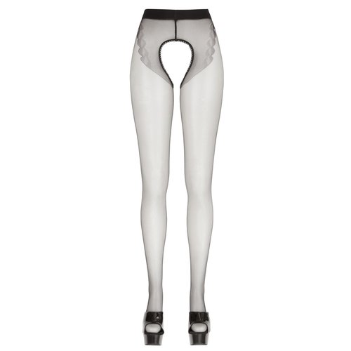 Open Kruis Panty met Gewoven Tangopatroon Cottelli Collection Stockings & Hosiery Open Kruis Panty met Gewoven Tangopatroon