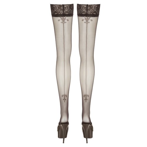 Cottelli Collection Stockings & Hosiery Klassieke Stay-Up Kousen met Mooie Borduursels