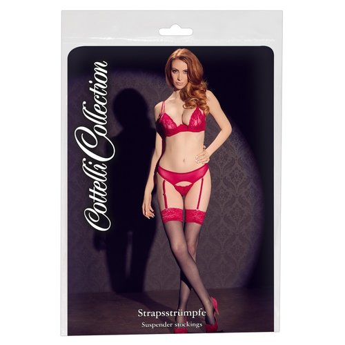 Cottelli Collection Stockings & Hosiery Vrouwelijke Kousen met Brede Versierde Rand