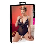 Cottelli Collection Plus Plus Size Sexy Body met Open Kruis en Kanten Afwerking