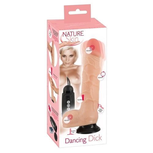 Nature Skin Dancing Dick Fexibele Zuignap Vibrator Roterend