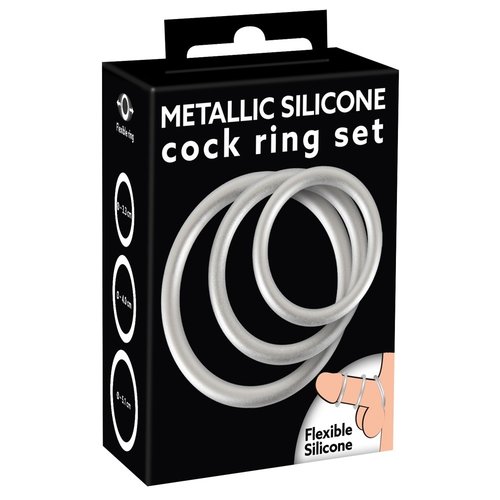 You2Toys Metallic Siliconen Penis Ringen Set 3 stuks