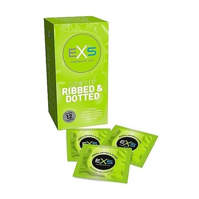 EXS Ribbed Dotted Extra Stimulerende Premium Condooms 12 stuks